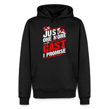 Just 1 more Cast - Fishing - EN - Sweat à capuche Premium bio Homme - noir - Devant - Nico (187cm)