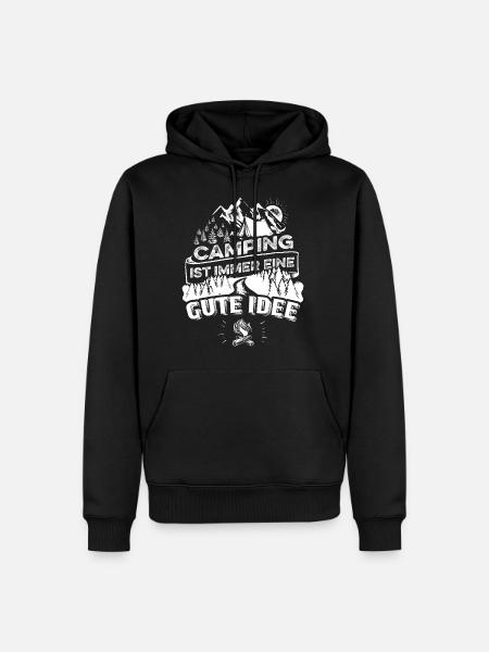 Camping eine gute Idee - Männer Premium Bio Hoodie - Schwarz