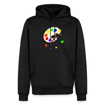 Malen - Männer Premium Bio Hoodie - Schwarz - Vorne - Nico (187cm)