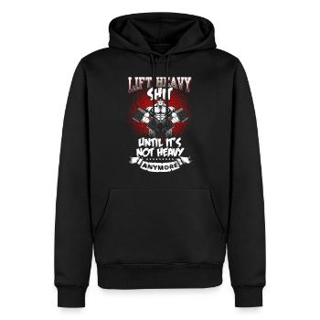 Until it is not heavy - Fitness - Workout - EN - Sweat à capuche Premium bio Homme - noir - Devant - Nico (187cm)
