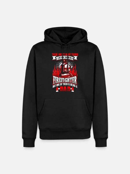 Firefighter Dad - EN - Men’s Premium Organic Hoodie - black