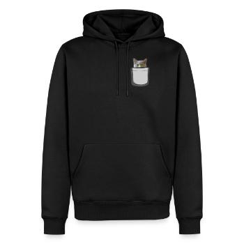 Sac chat - Sweat à capuche Premium bio Homme - noir - Devant - Nico (187cm)