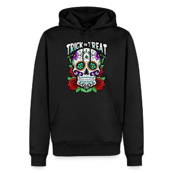 Trick Or Treat - Skull - Halloween - Sweat à capuche Premium bio Homme - noir - Devant - Nico (187cm)