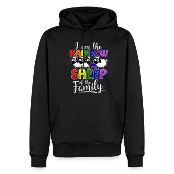 Rainbow Sheep - Gay Pride - Sweat à capuche Premium bio Homme - noir - Devant - Nico (187cm)
