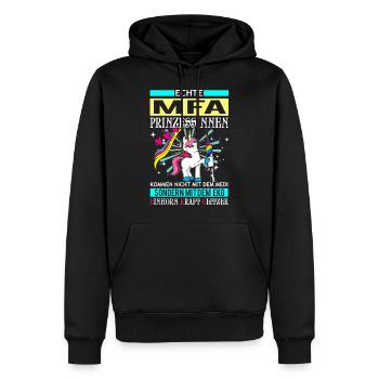 MFA Prinzessin - EKG Einhorn 2 - Sweat à capuche Premium bio Homme - noir - Devant - Nico (187cm)