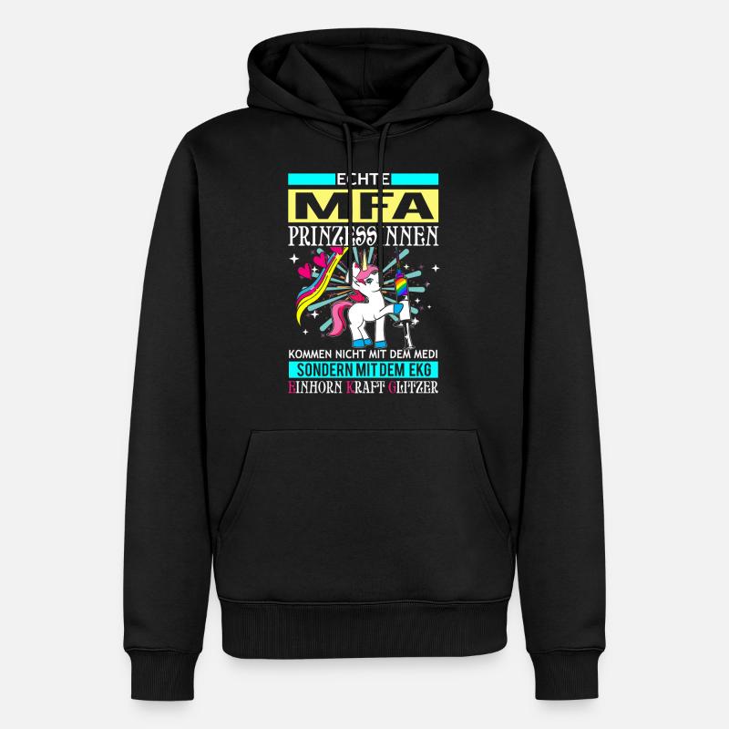 MFA Prinzessin - EKG Einhorn 2 - Männer Premium Bio Hoodie - Schwarz