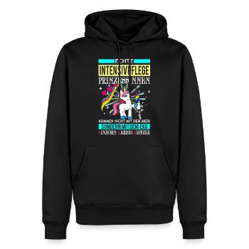Licorne - soins intensifs princesse - Sweat à capuche Premium bio Homme - noir - Devant - Nico (187cm)
