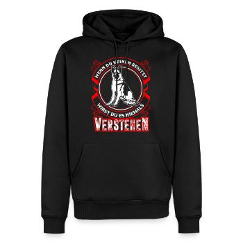 berger allemand - Sweat à capuche Premium bio Homme - noir - Devant - Nico (187cm)