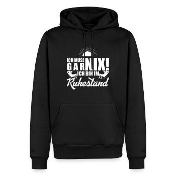 Bin im Ruhestand Geschenk Rentner Pensionär Rente - Männer Premium Bio Hoodie - Schwarz - Vorne - Nico (187cm)