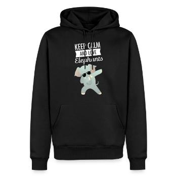 Keep Calm And Love Elephants - Dabbing Elephant - Männer Premium Bio Hoodie - Schwarz - Vorne - Nico (187cm)