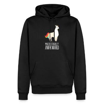 Majestically Awkward - Llamacorn - Sweat à capuche Premium bio Homme - noir - Devant - Nico (187cm)