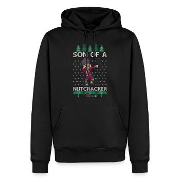 Dabbing Son of a Nutcracker Ugly Christmas Sweater - Sweat à capuche Premium bio Homme - noir - Devant - Nico (187cm)