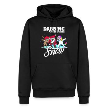 Dabbing Santa Dab Einhorn Rentier Weihnachten - Männer Premium Bio Hoodie - Schwarz - Vorne - Nico (187cm)