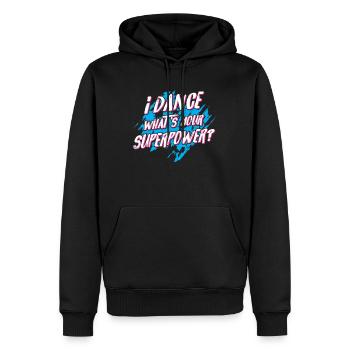 I dance what's your Superpower? - disco dancing - Sweat à capuche Premium bio Homme - noir - Devant - Nico (187cm)