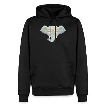 Geek Elephant - Männer Premium Bio Hoodie - Schwarz - Vorne - Nico (187cm)