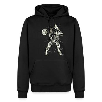 Space Baseball Astronaut Space Ball Bat - Men’s Premium Organic Hoodie - black - Front - Nico (187cm)