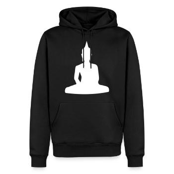 Bouddha - Sweat à capuche Premium bio Homme - noir - Devant - Nico (187cm)