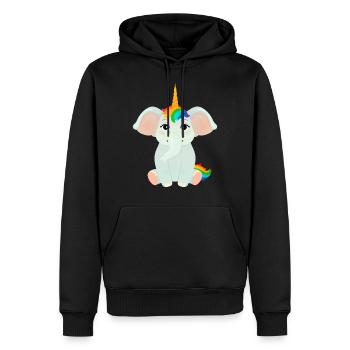 Elephant Unicorn - Männer Premium Bio Hoodie - Schwarz - Vorne - Nico (187cm)