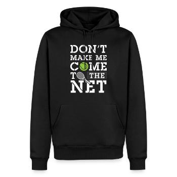 Don't make me come to the net - Tennis - Sweat à capuche Premium bio Homme - noir - Devant - Nico (187cm)