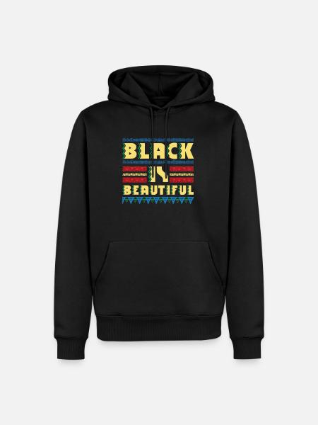 Black is Beautiful - natural african gift design - Sweat à capuche Premium bio Homme - noir