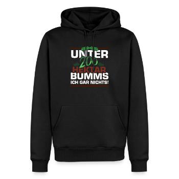 Landwirt Unter 200 Hektar bumms ich gar nichts - Männer Premium Bio Hoodie - Schwarz - Vorne - Nico (187cm)