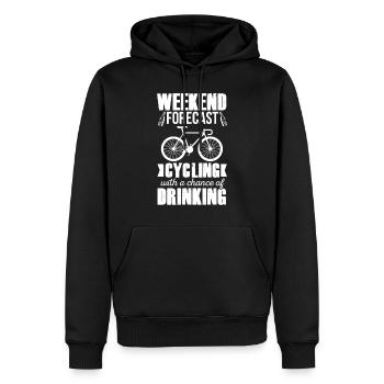 Cyclisme et boire - Sweat à capuche Premium bio Homme - noir - Devant - Nico (187cm)