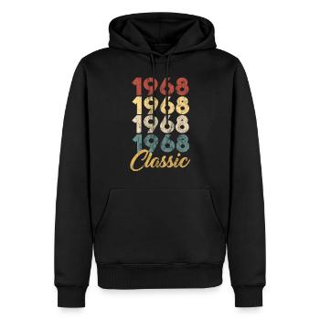 1968 cadeau - chemise - classique - Sweat à capuche Premium bio Homme - noir - Devant - Nico (187cm)