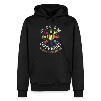 It's ok to be different - Autism Awareness - Sweat à capuche Premium bio Homme - noir - Devant - Nico (187cm)