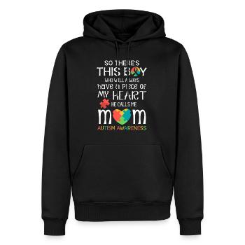 This boy piece of my heart - Autism Awareness - Sweat à capuche Premium bio Homme - noir - Devant - Nico (187cm)