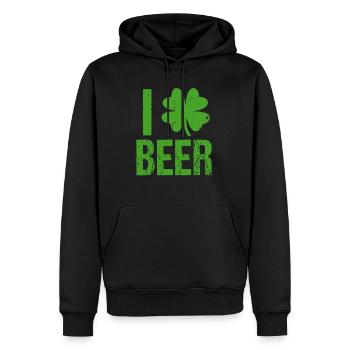 I Clover Beer - Chemise - Cadeau de la Saint-Patrick - Sweat à capuche Premium bio Homme - noir - Devant - Nico (187cm)
