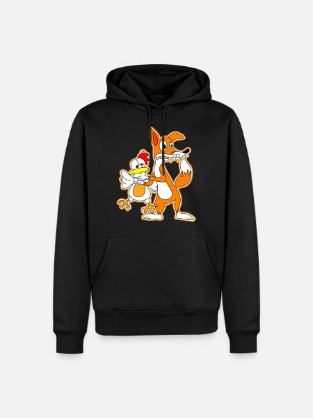 Fox chicken hen goose cartoon cartoon gift - Men’s Premium Organic Hoodie - black
