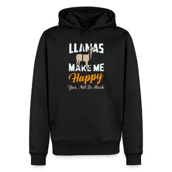 Lusttiger Lama Spruch als Geschenk I Zootiere - Männer Premium Bio Hoodie - Schwarz - Vorne - Nico (187cm)