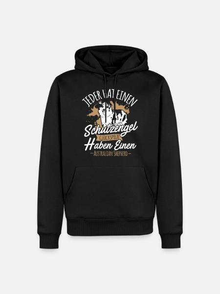 Australian Shepherd Aussie Hund Glückspilz - Männer Premium Bio Hoodie - Schwarz