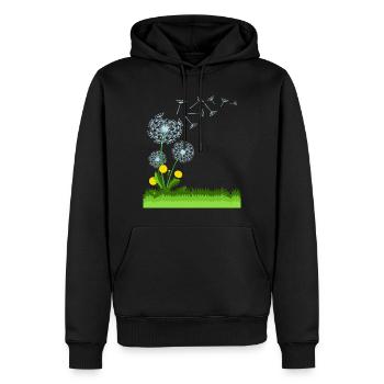 Flying Dandelion Gift Idea - Men’s Premium Organic Hoodie - black - Front - Nico (187cm)