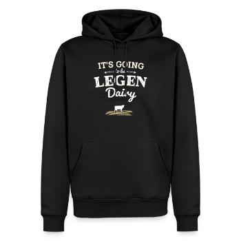 Vache drôle & agriculteurs disant comme un cadeau - Sweat à capuche Premium bio Homme - noir - Devant - Nico (187cm)