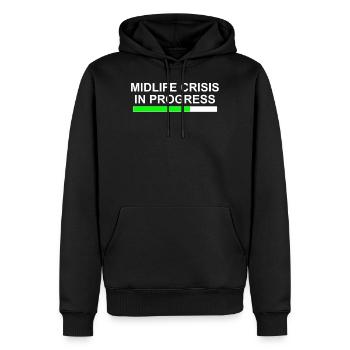 Crise de la quarantaine en cours - Sweat à capuche Premium bio Homme - noir - Devant - Nico (187cm)