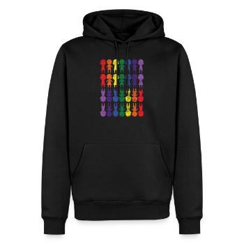 Regenbogen CSD Vielfalt Toleranz Geschenk Gender - Männer Premium Bio Hoodie - Schwarz - Vorne - Nico (187cm)