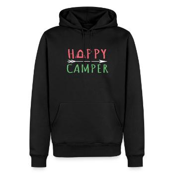 happy camper - Arrow Happy Camper TShirt Camping - Männer Premium Bio Hoodie - Schwarz - Vorne - Nico (187cm)