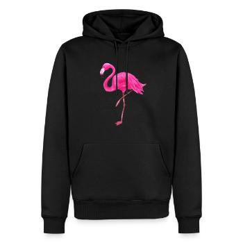 Chemise de flamants rose oiseau Flamingo - Sweat à capuche Premium bio Homme - noir - Devant - Nico (187cm)