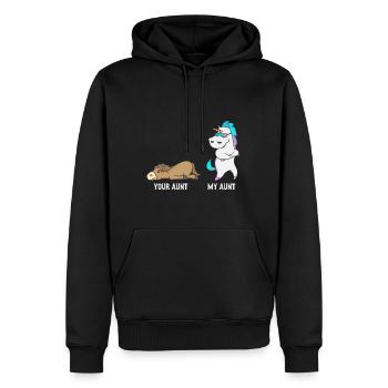 Licorne cheval votre tante mon cadeau de tante - Sweat à capuche Premium bio Homme - noir - Devant - Nico (187cm)