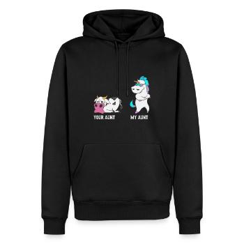 Vache de licorne Votre tante Mon cadeau de tante FR - Sweat à capuche Premium bio Homme - noir - Devant - Nico (187cm)