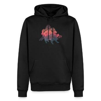 Raton laveur silhouette cadeau effet de couleur des animaux sauvages - Sweat à capuche Premium bio Homme - noir - Devant - Nico (187cm)