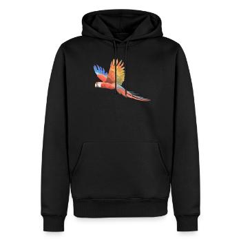 Bunter Papagei - Kinder Männer Frauen T-Shirt - Männer Premium Bio Hoodie - Schwarz - Vorne - Nico (187cm)