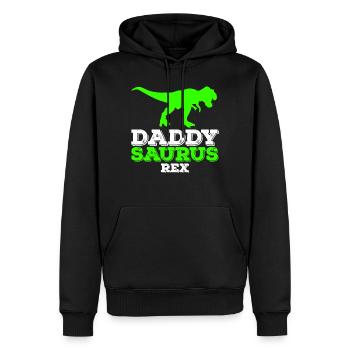 Daddysaurus Vatertag Father's Day Papa Geschenk - Männer Premium Bio Hoodie - Schwarz - Vorne - Nico (187cm)