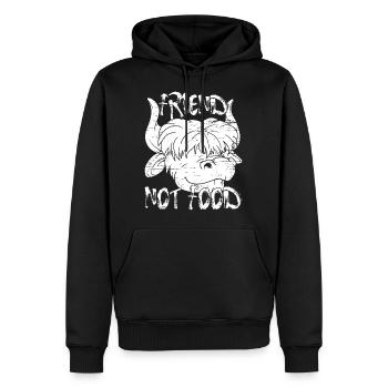 Ami végétalien pas de nourriture - Sweat à capuche Premium bio Homme - noir - Devant - Nico (187cm)