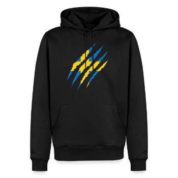 Suède - Football Drapeau Fan Coupe du monde - Sweat à capuche Premium bio Homme - noir - Devant - Nico (187cm)