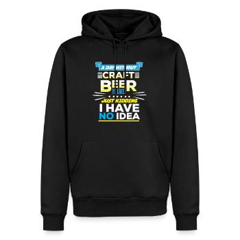 Funny Toasts - Drôle de motif de bière artisanale - Sweat à capuche Premium bio Homme - noir - Devant - Nico (187cm)