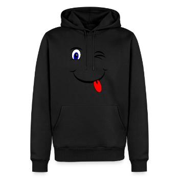 Mignon smiley enfants parents bébé cadeau - Sweat à capuche Premium bio Homme - noir - Devant - Nico (187cm)