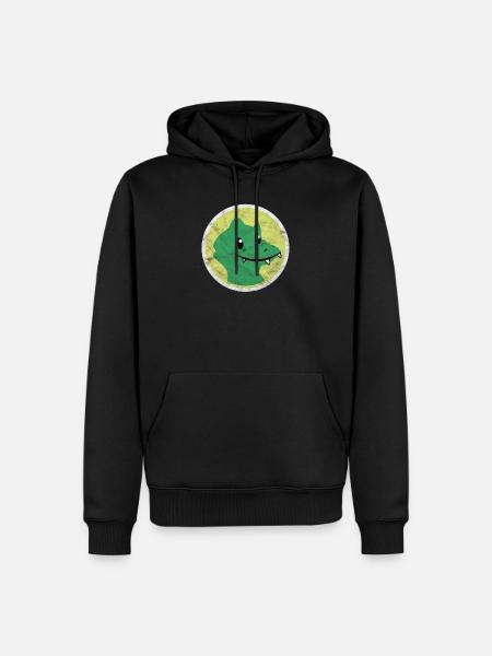Crocodile gift kid son daughter cartoon zoo animal - Men’s Premium Organic Hoodie - black