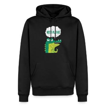 Krokodil Zoo Spruch Geschenk Party Bier Cartoon - Männer Premium Bio Hoodie - Schwarz - Vorne - Nico (187cm)